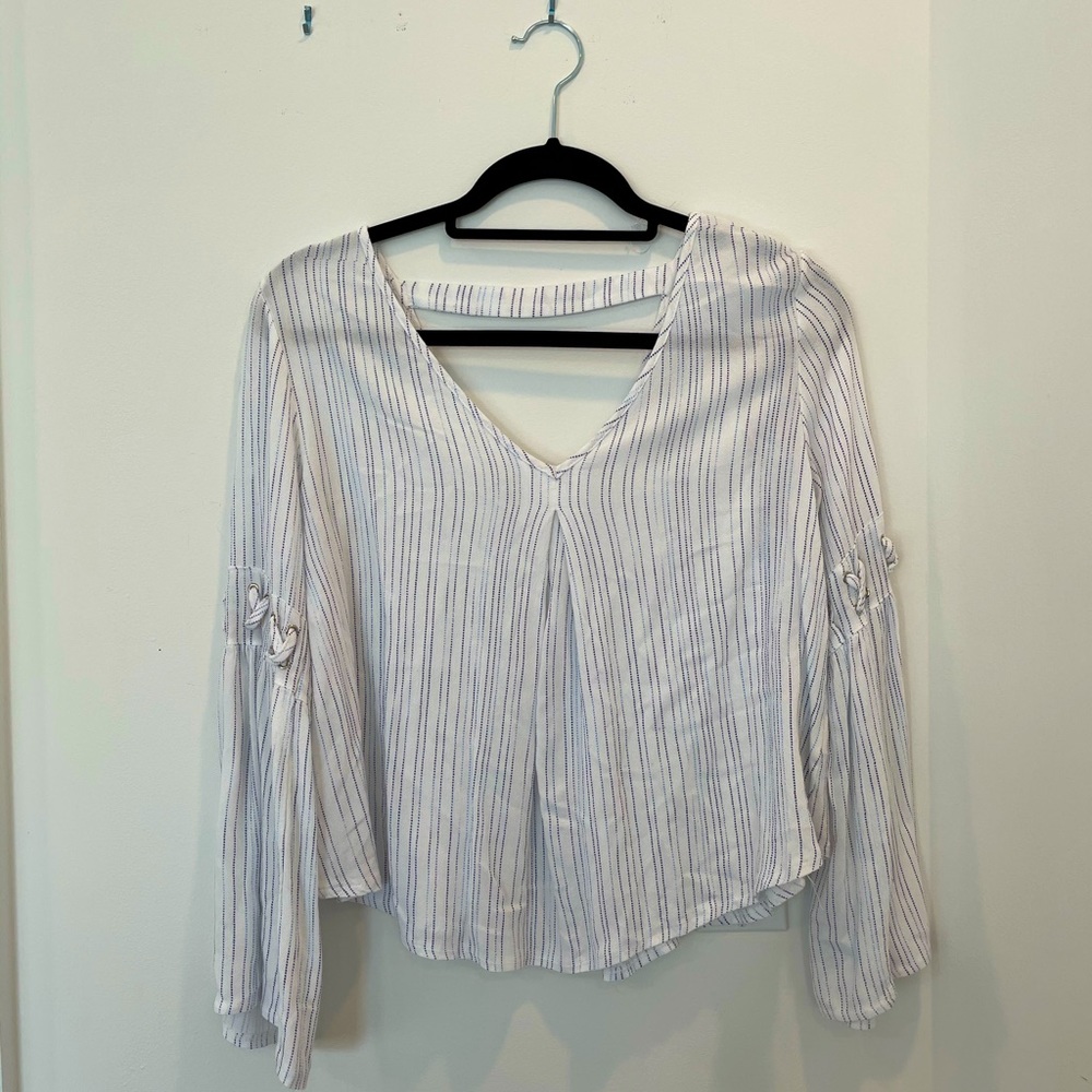Island Gypsy Blue and White Blouse